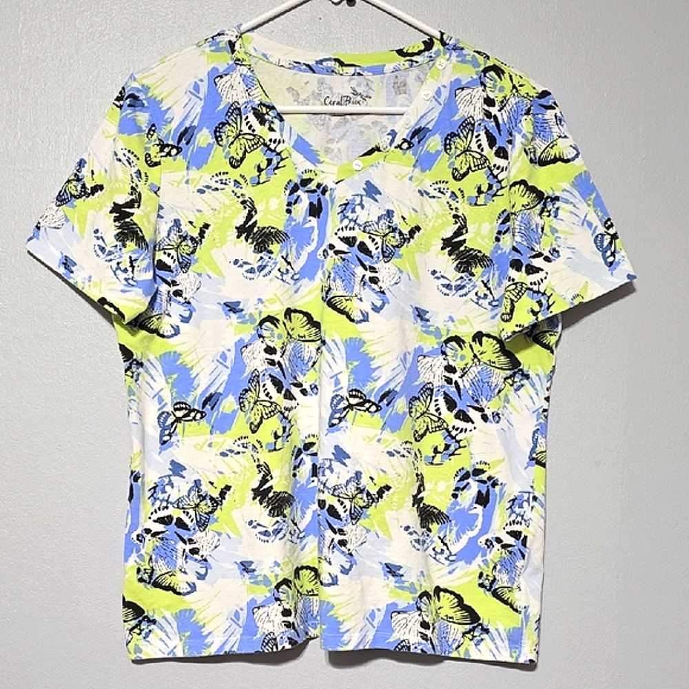 Coral Bay Butterfly Pattern Tee